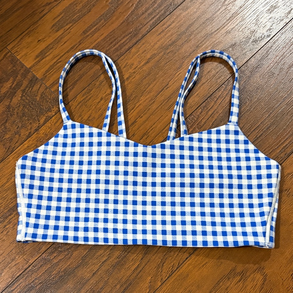 All in Motion blue and White Gingham bra
